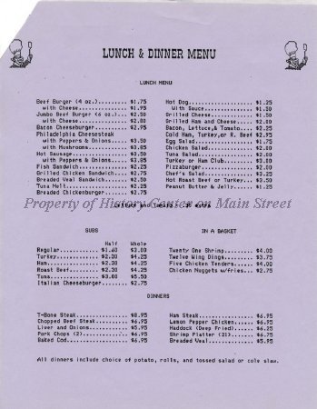 Farmer in the Dell 1960s menu