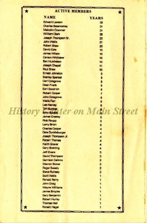 Mansfield Hose Co. Annual Banquet 1978