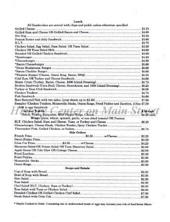 Moose's Munchies Menu 2013